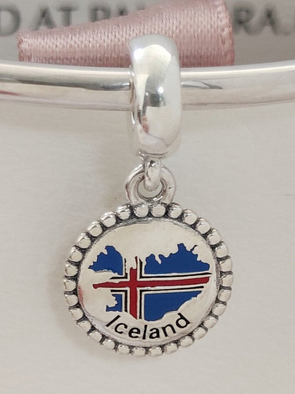 Iceland Flag Map Exclusive Dangle Charm with box